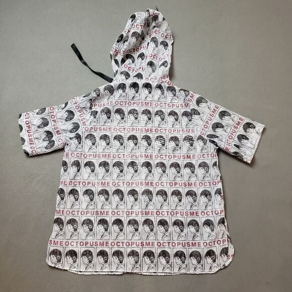Octopus me anime weird mesh short sleeve hooded shirt. - Picture 10 of 15